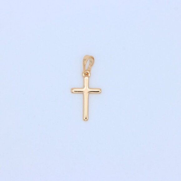 "Minimalist Rose Gold Cross Pendant in Smooth Finish, XPPT1834 - Picture 11 of 13